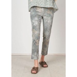 Masons Womens Mid-Rise Animal Print‎ Studded Pockets Jacqueline Capri Pants Gray